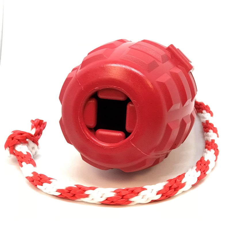 SodaPup USA-K9 Grenade â€“ Durable Dog Tug Toy, Chew Toy & Treat Dispenser Made in USA from Non-Toxic, Pet-Safe, Food Safe Natural Rubber Material for Mental & Physical Stimulation, Bonding, & More - Image 2